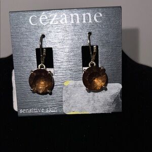 Cezanne Gold and Brown Gemstone Earrings